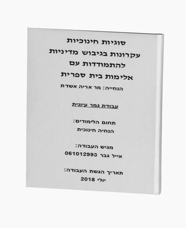 גיבוש מדיניות להתמודדות עם אלימות בית ספרית